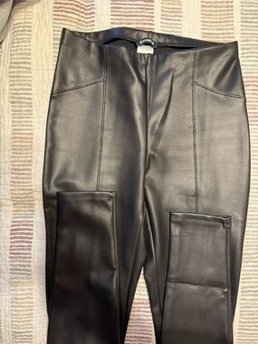 Express Black Faux Leather-Look Leggings